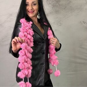 Fur pink scarf